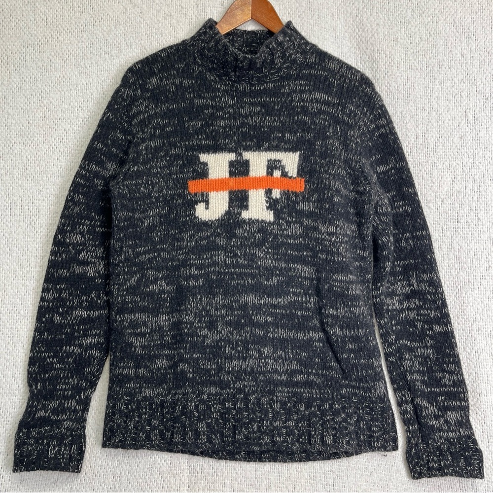 Gianfranco Ferre Vintage Sweater Womens L Wool Blend Italy Made Grey Mock Neck